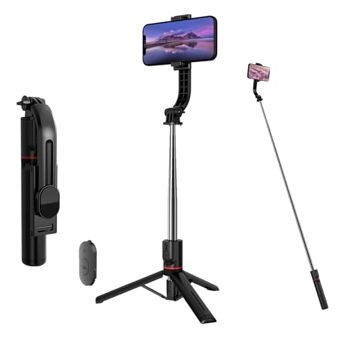 Selfie Stick mit Stativ, 113cm Ausziehbar,...
