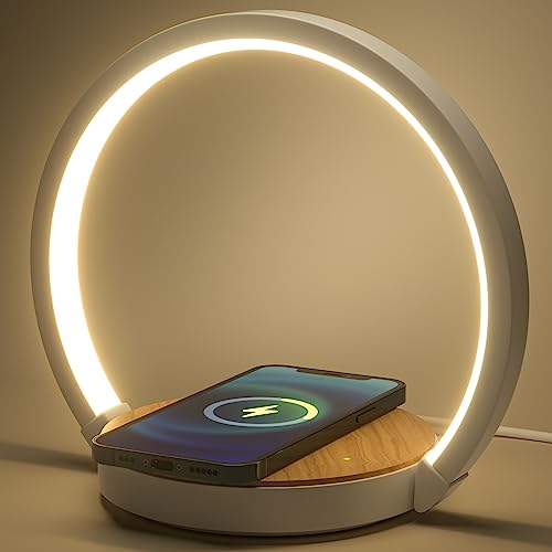 VOSFEEL Nachttischlampe mit ladefunktion,...