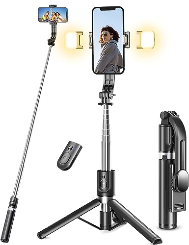 Selfie Stick Stativ mit 2 Fülllicht,...