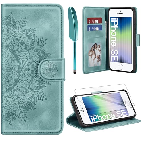 ivencase Lederhülle für iPhone SE 2022/2020...