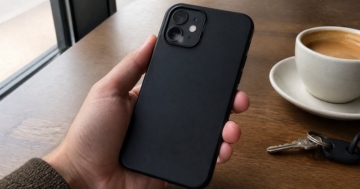 Smartphone in einer schlanken Schutzhülle